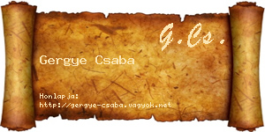 Gergye Csaba névjegykártya
